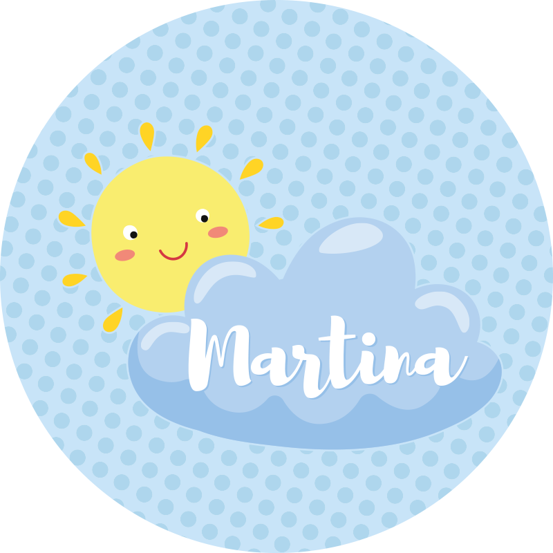 Tapis vinyle autres tapis soleil et nuage avec nom - TenStickers