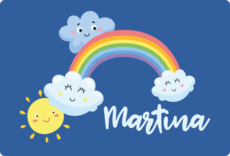 Tapis vinyle autres tapis nuages personnalisés arc-en-ciel - TenStickers