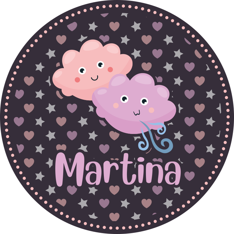 Tapis vinyle autres tapis nuages violets avec nom - TenStickers