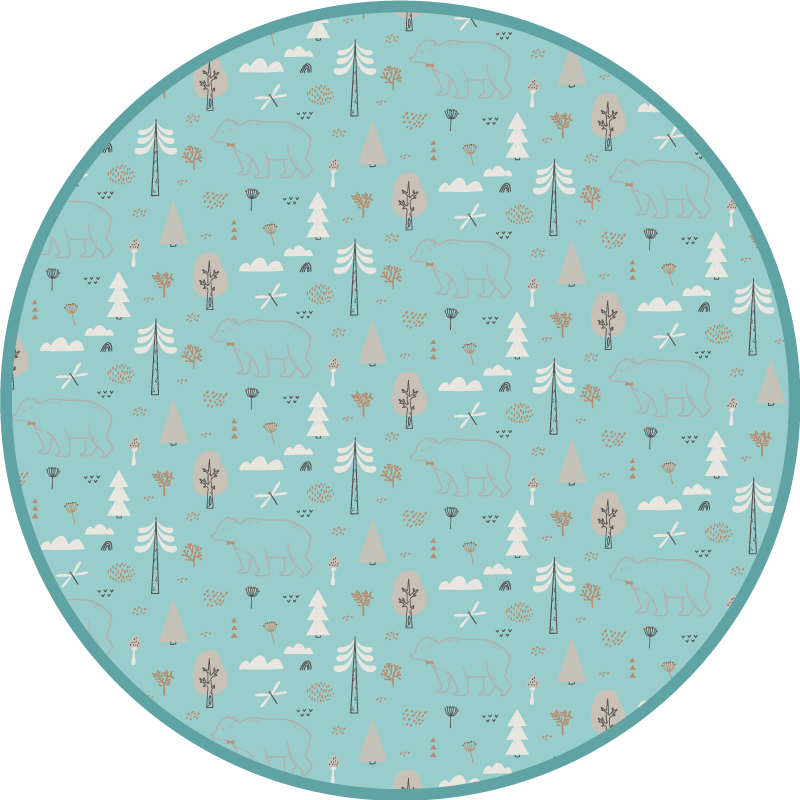 Tapis vinyle pour enfants vinylee géométrique de la forêt - TenStickers