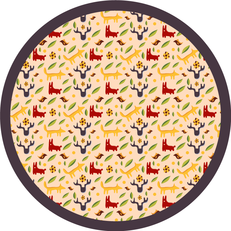 Tapis vinyle autres tapis animaux de la forêt colorés - TenStickers