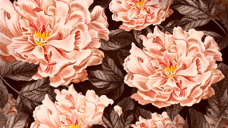 Tapis vinyle fleurs et plantes fleurs délicates - TenStickers