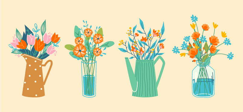 Tapis vinyle fleurs et plantes affichage floral - TenStickers