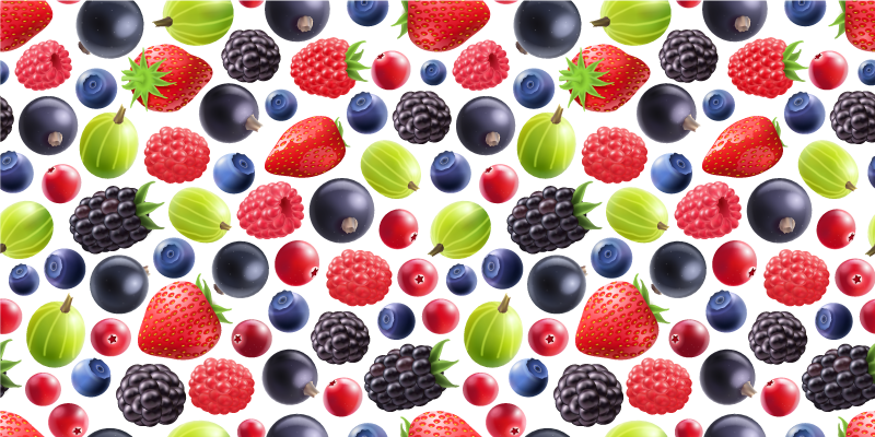 Tapis vinyle cuisine collection de baies - TenStickers