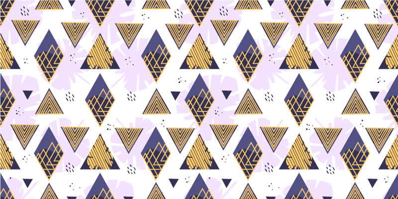 Tapis vinyle géométrique motif triangulaire en marbre - TenStickers