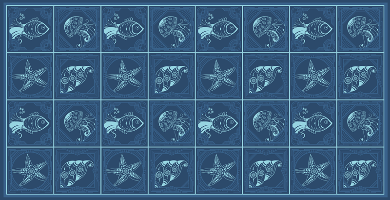 Tapis vinyle salle de bain conception de la vie marine - TenStickers