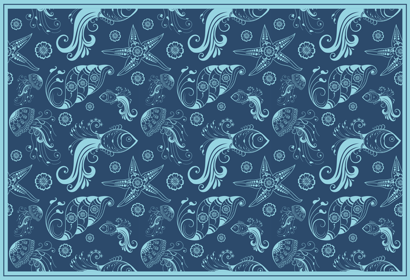 Tapis vinyle nature motif sous-marin - TenStickers