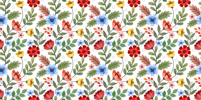 Tapis vinyle fleurs et plantes motif coloré et vibrant - TenStickers