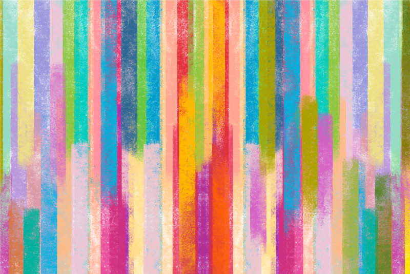 Tapis vinyle mosaique Traits multicolores - TenStickers