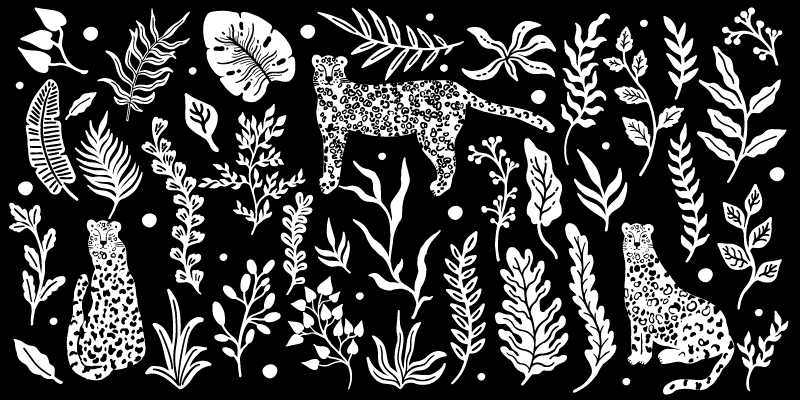 Tapis vinyle animal Léopard blanc - TenStickers