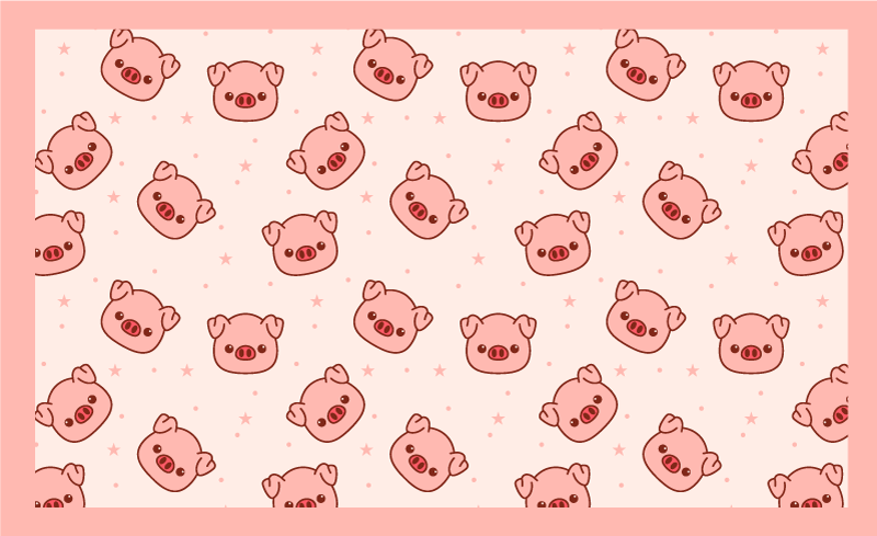 Tapis vinyle animal Visage de cochon dessin animé - TenStickers