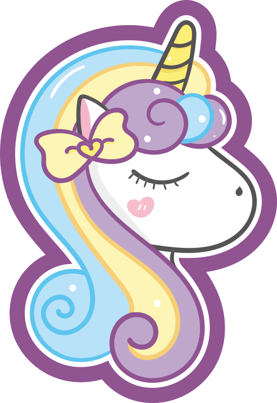 Tapis vinyle pour enfants joli visage de licorne - TenStickers