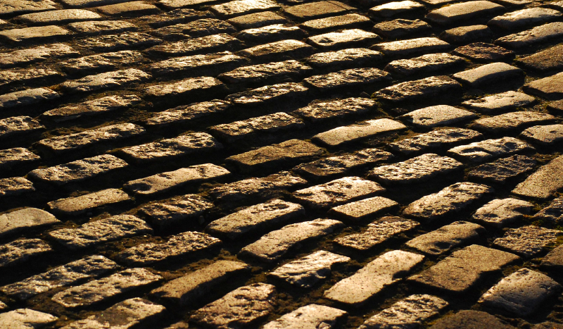 Tapis vinyle pierre chemin en pavés - TenStickers