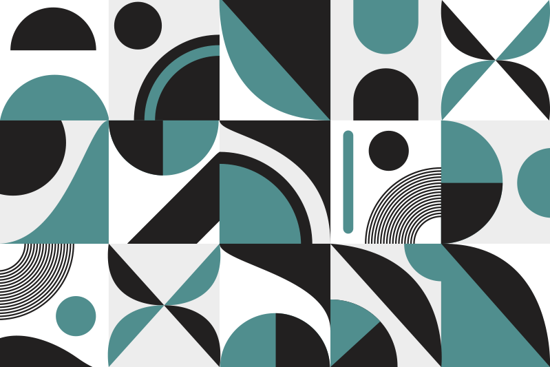 Tapis vinyle géométrique arrangement abstrait - TenStickers