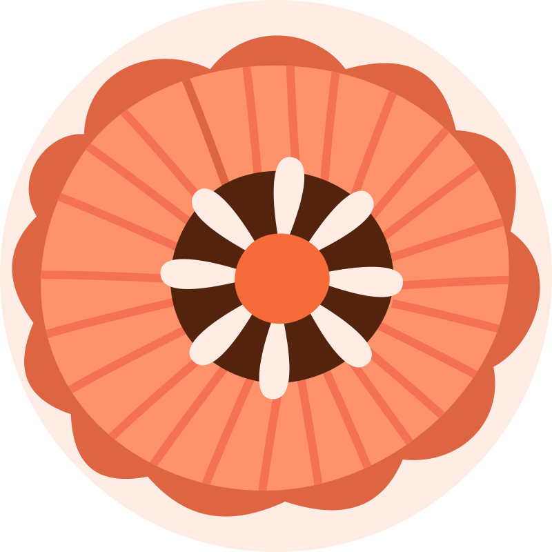 Tapis vinyle fleurs et plantes élément circulaire floral - TenStickers