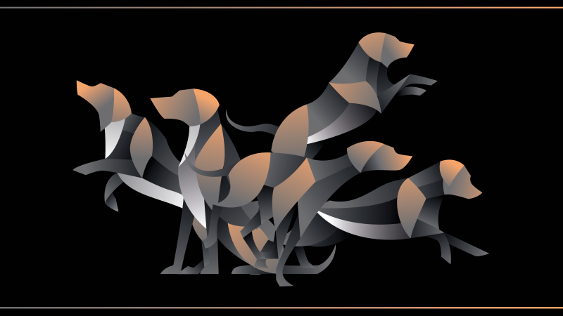 Tapis vinyle animal figures de chiens stylisées - TenStickers