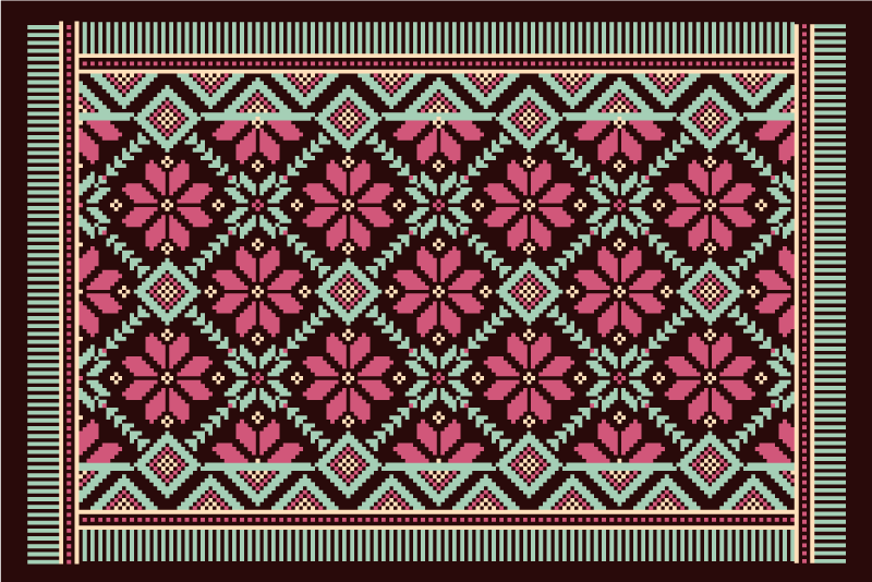 Tapis vinyle mosaique Tapis de broderie - TenStickers