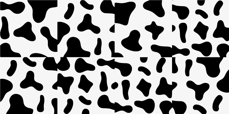 Tapis vinyle animal vache noire et blanche - TenStickers