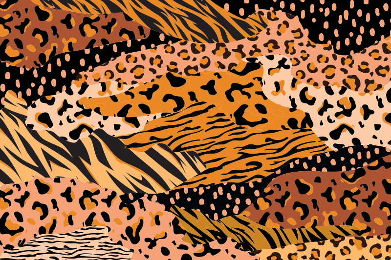 tapis vinyle salon Différentes impressions d'animaux - TenStickers