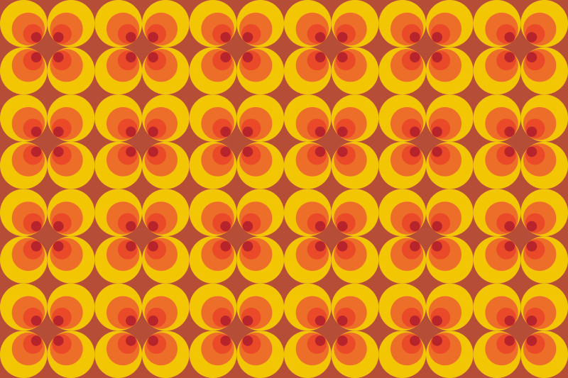 Tapis vinyle vintage cercles années 70 - TenStickers