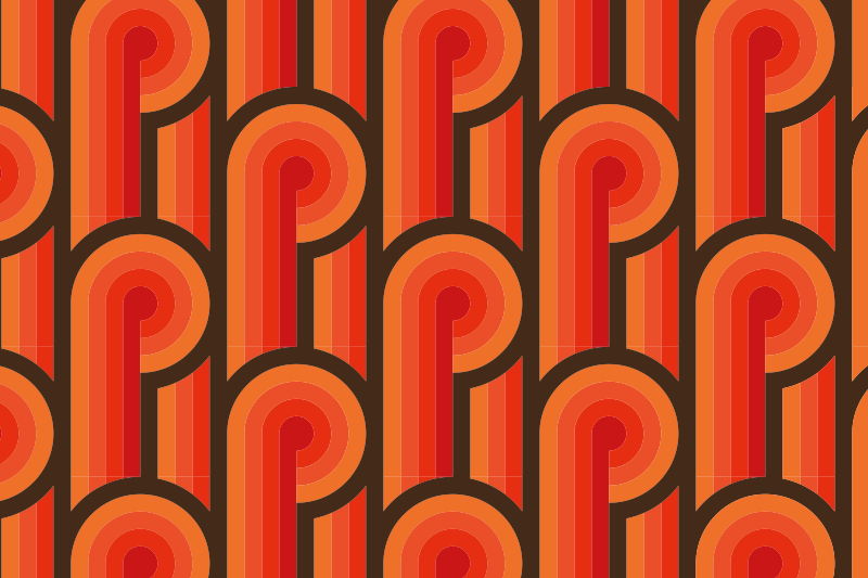 Tapis vinyle vintage orange années 70 - TenStickers