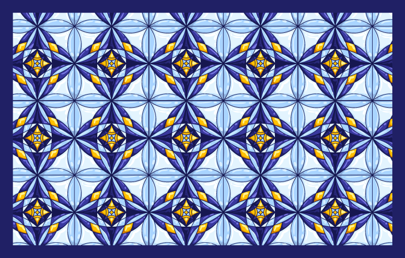 Tapis vinyle carreaux de ciment motif bleu vibrant - TenStickers