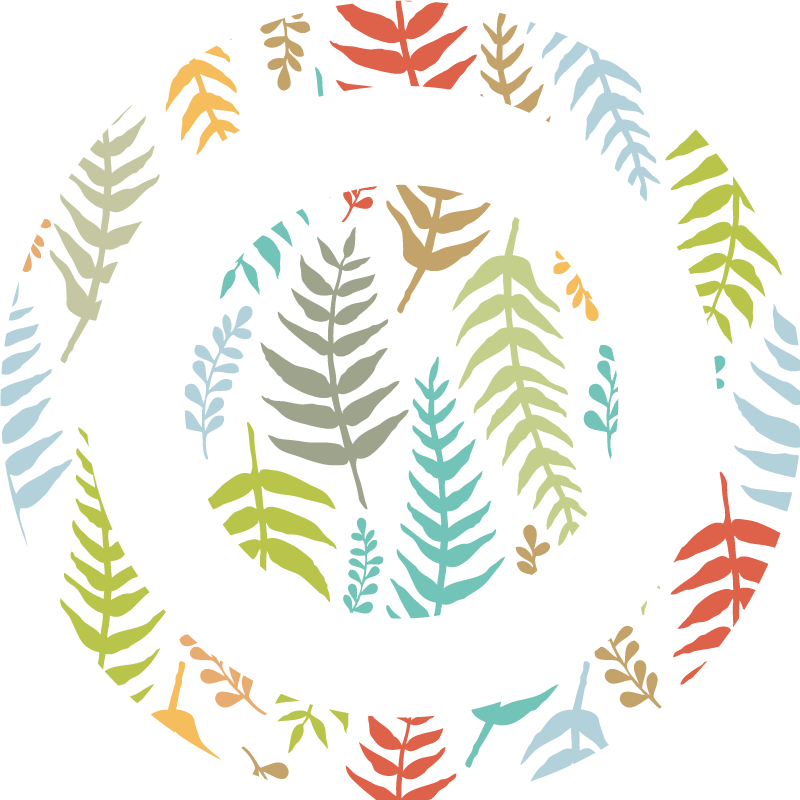 Tapis vinyle nature motif de feuillage blanc - TenStickers