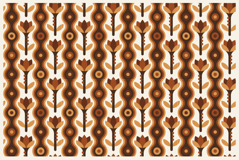 Tapis vinyle fleurs et plantes vagues florales groovy - TenStickers