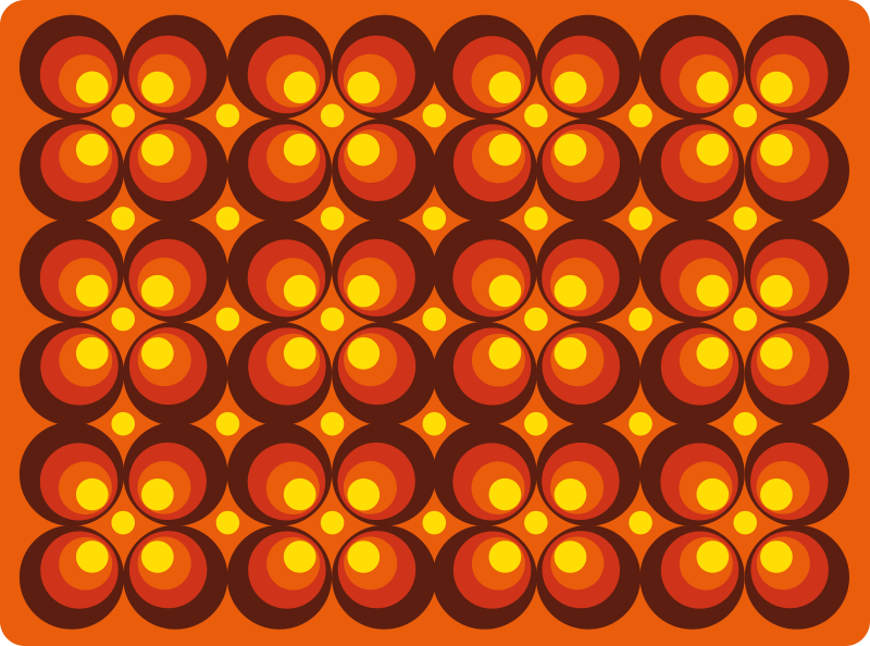 Tapis vinyle texture motifs circulaires rétro - TenStickers