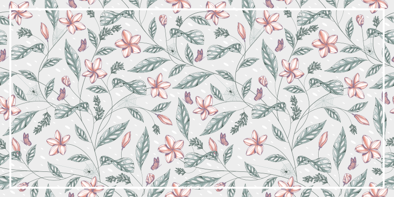 Tapis vinyle fleurs et plantes motif de verdure florale - TenStickers