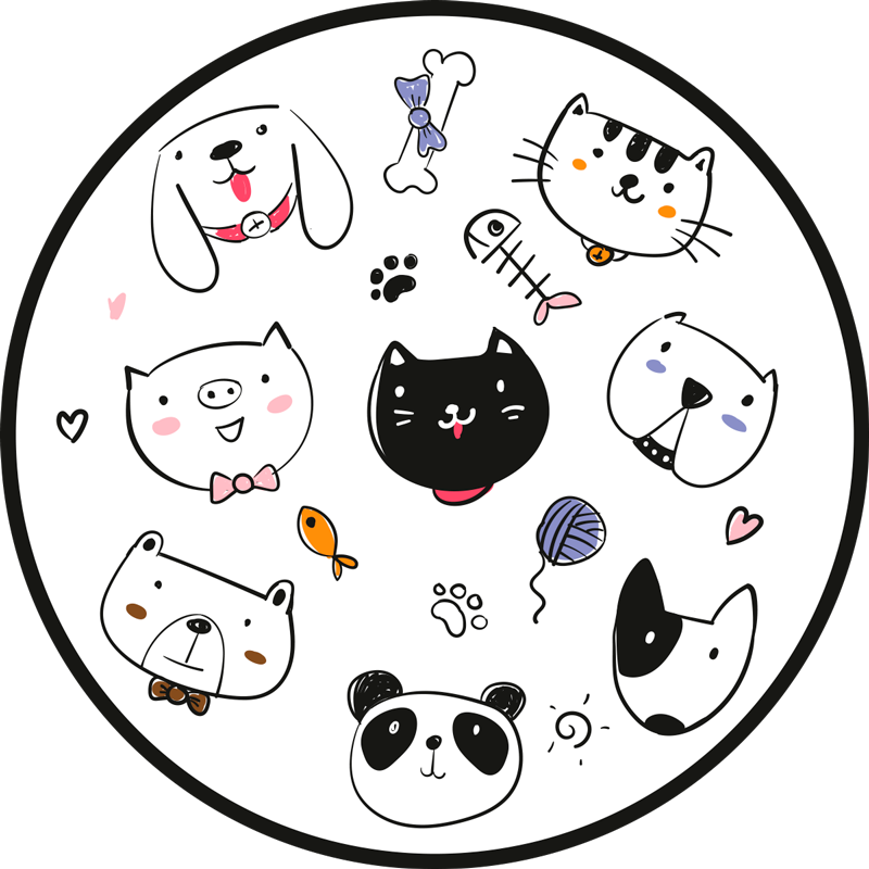 Tapis vinyle animal Dessiner des animaux - TenStickers