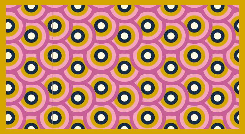 Tapis vinyle geometrique Cercles orange des années 70 - TenStickers