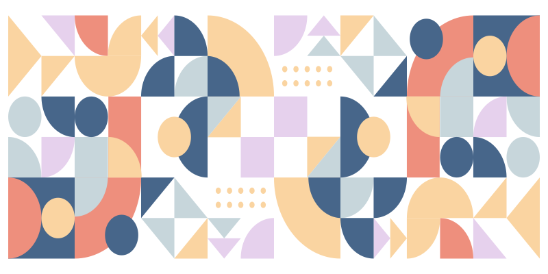 Tapis vinyle geometrique Formes de cercle des années 70 - TenStickers