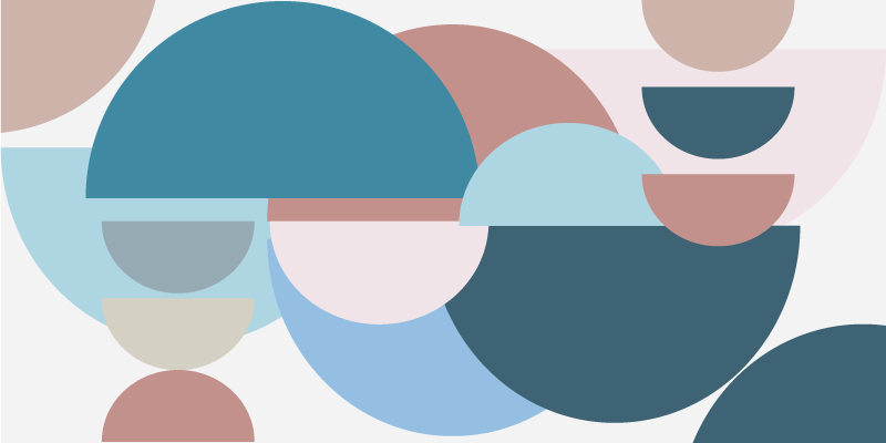 Tapis vinyle géométrique Cercles bleus - TenStickers