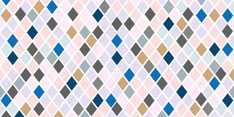 Tapis vinyle géométrique Losange nordique bleu  - TenStickers