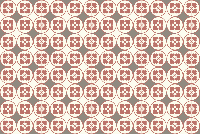 Tapis vinyle marbre carreaux à motifs circulaires - TenStickers