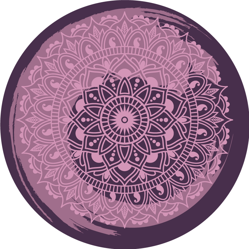Tapis vinyle mandala Mandala circulaire lavé - TenStickers