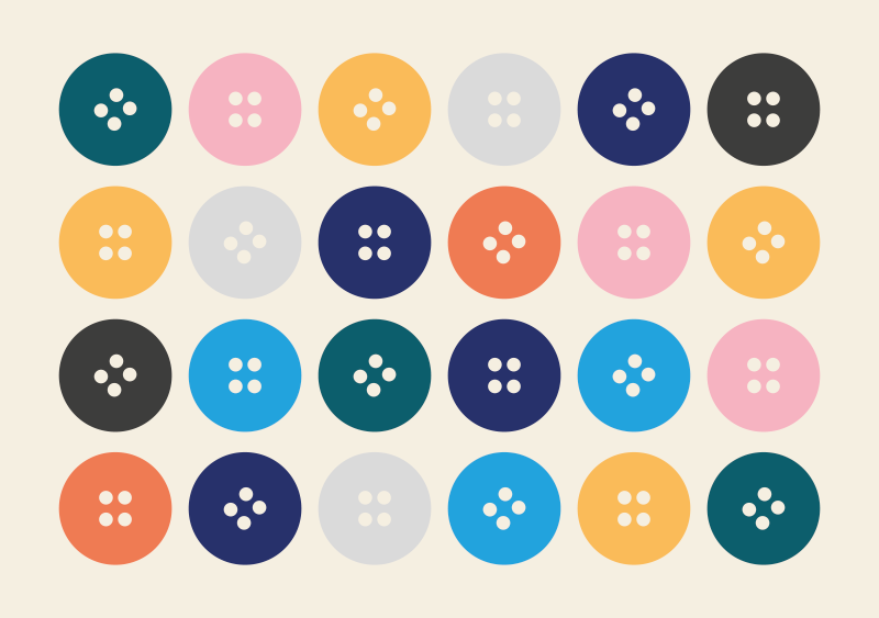 Tapis vinyle chambre bebe Boutons colorés - TenStickers