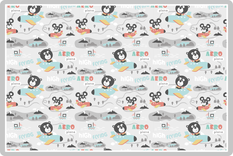 Tapis vinyle pour enfants ours volants aérodynamiques - TenStickers