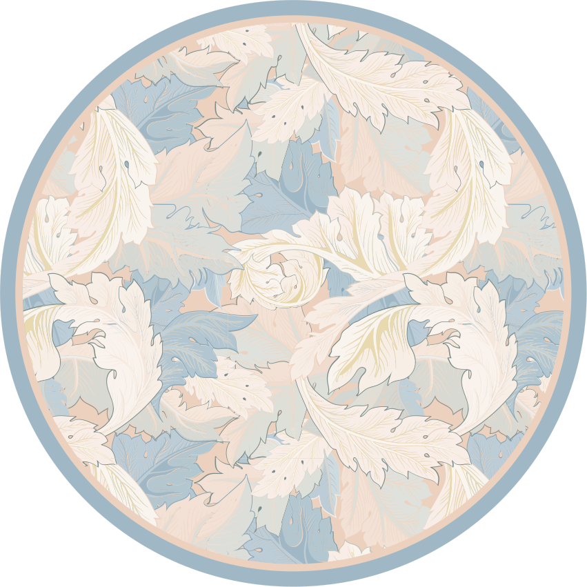 Tapis vinyle fleurs et plantes motif de feuilles douces - TenStickers