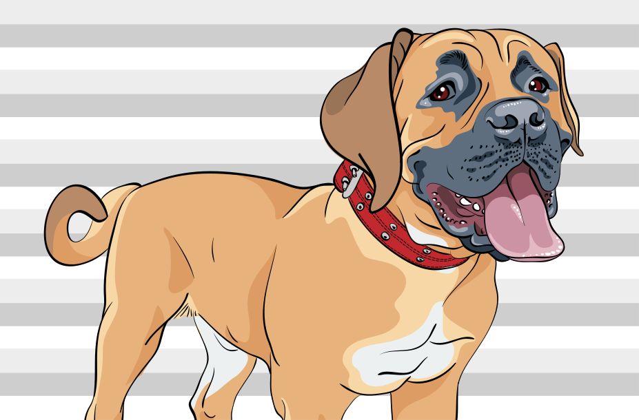 Tapis vinyle animal illustration de dogue haletant - TenStickers