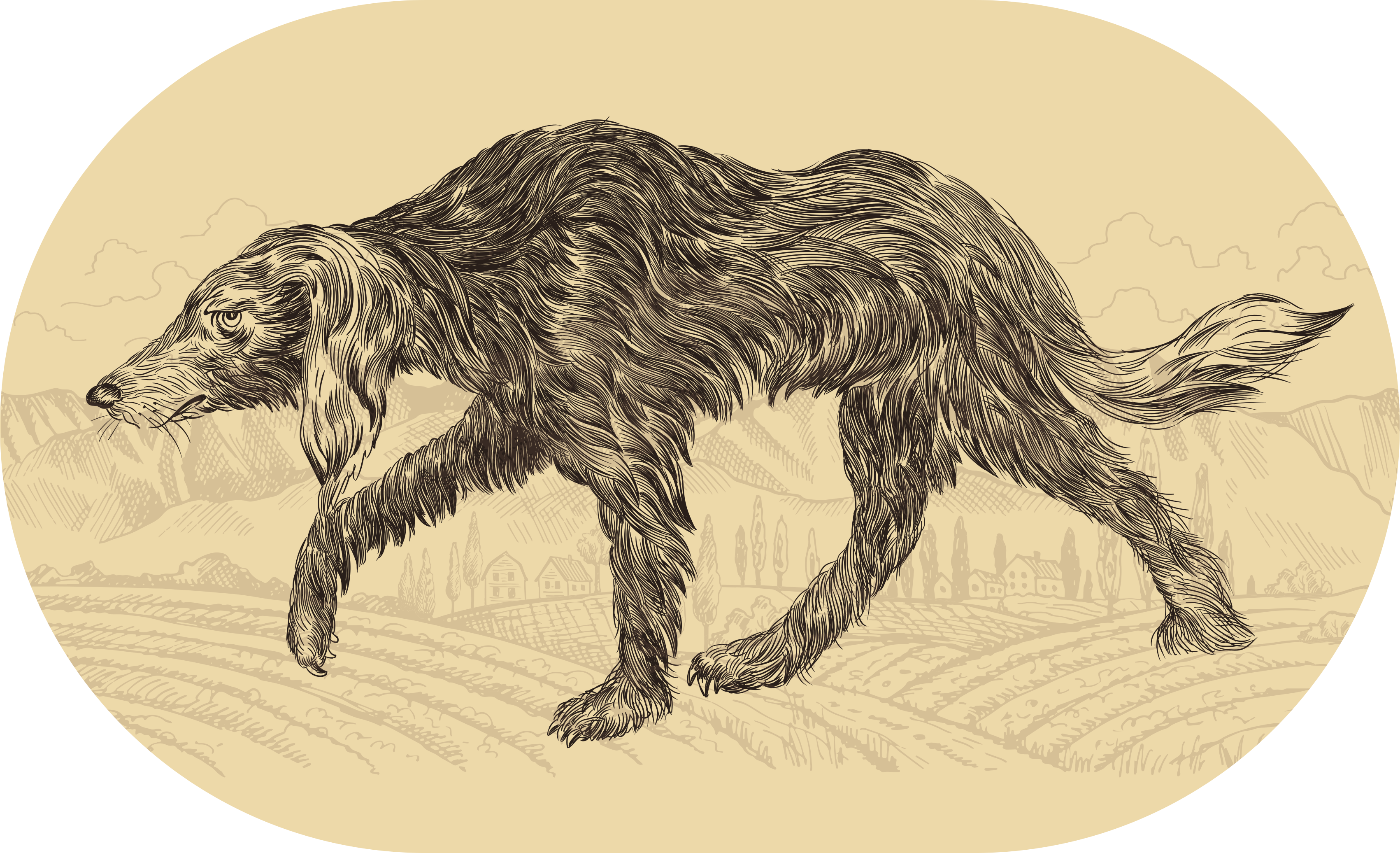 tapis vinyle cuisine Vieux chien fatigué - TenStickers