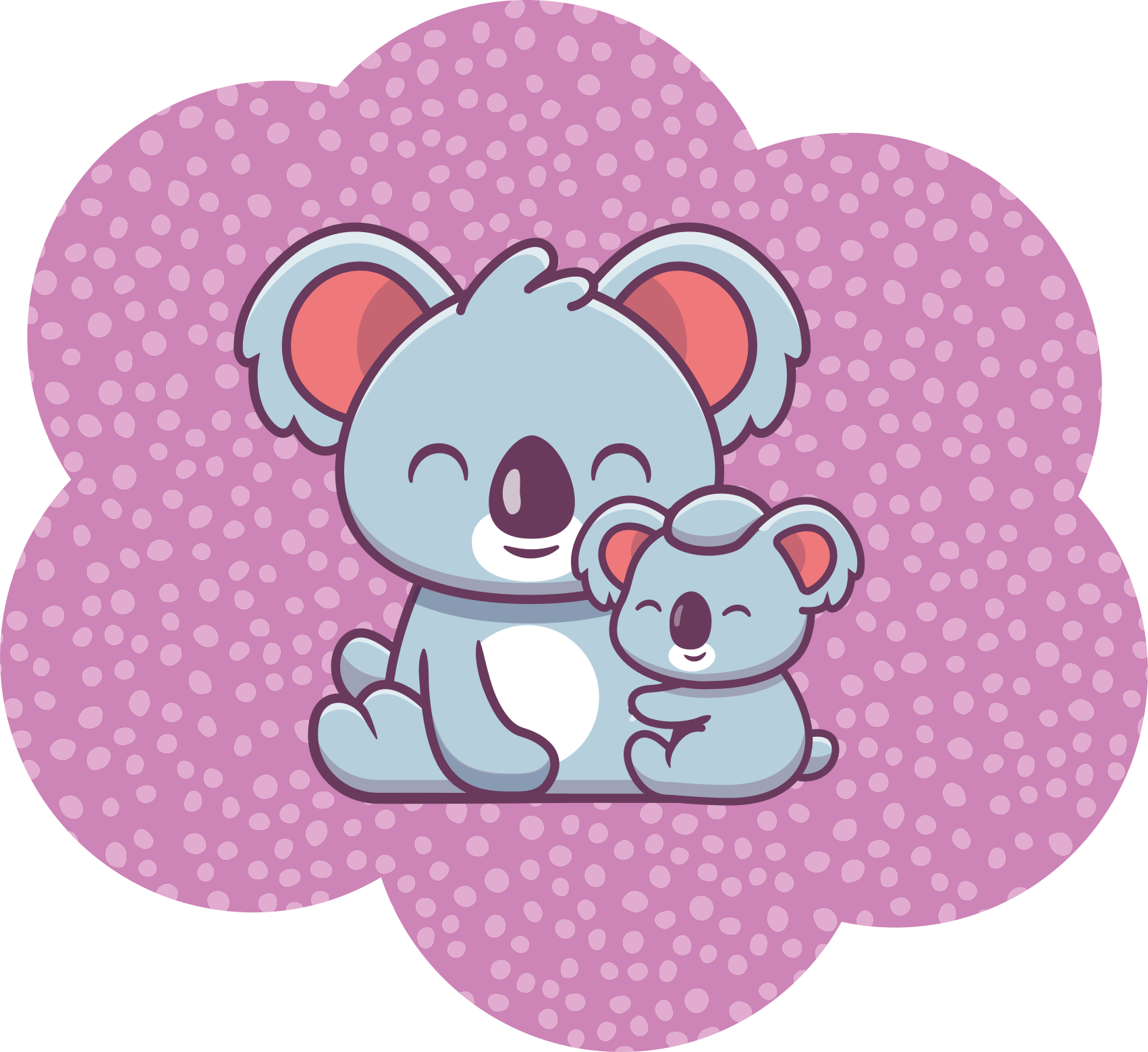 Tapis vinyle pour enfants design famille koala - TenStickers