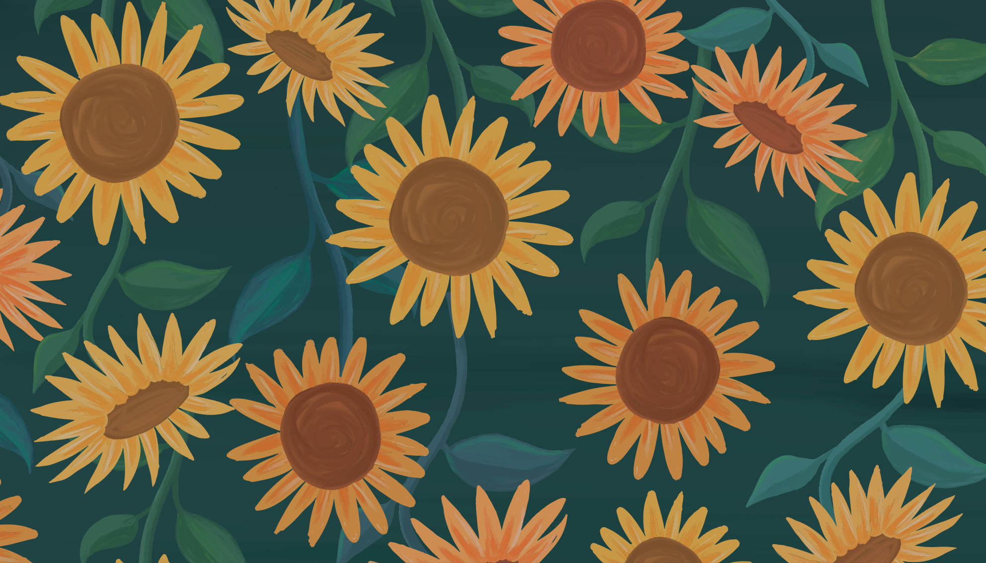 Tapis vinyle fleurs et plantes motif de tournesol vintage - TenStickers