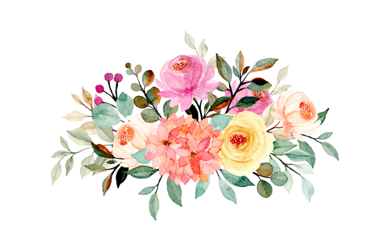 tapis vinyle couloir Fleurs dessinées avec de la peinture - TenStickers