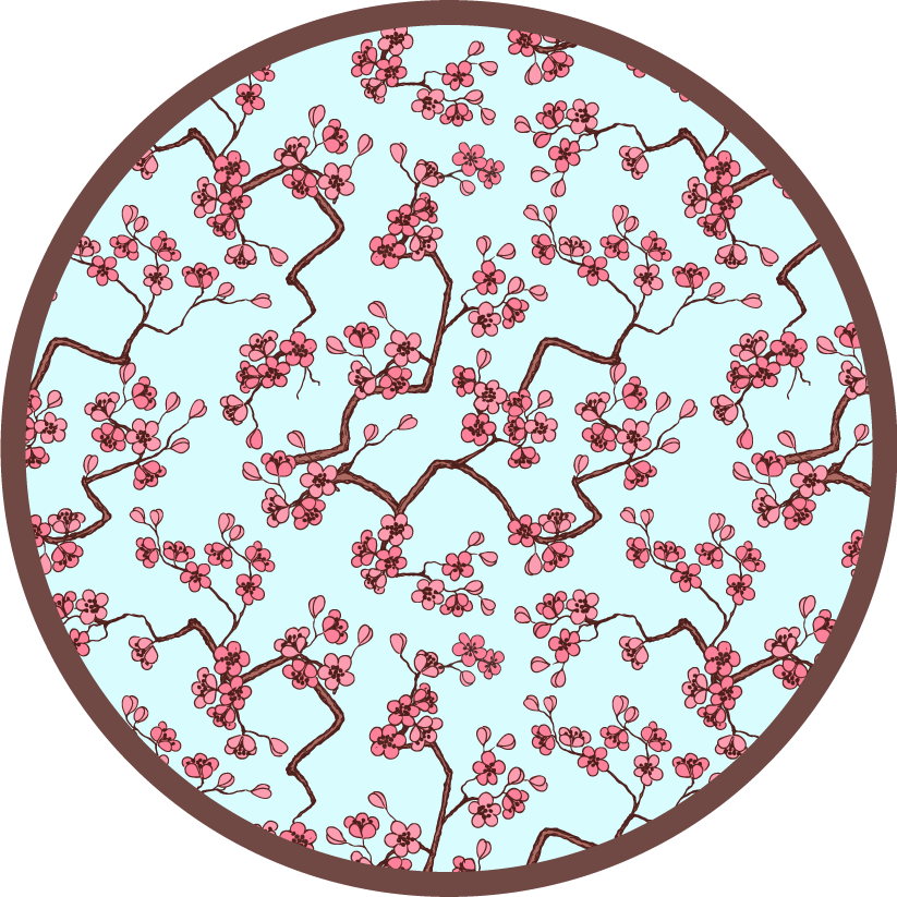 Tapis vinyle fleurs et plantes motif fleurs de cerisier - TenStickers