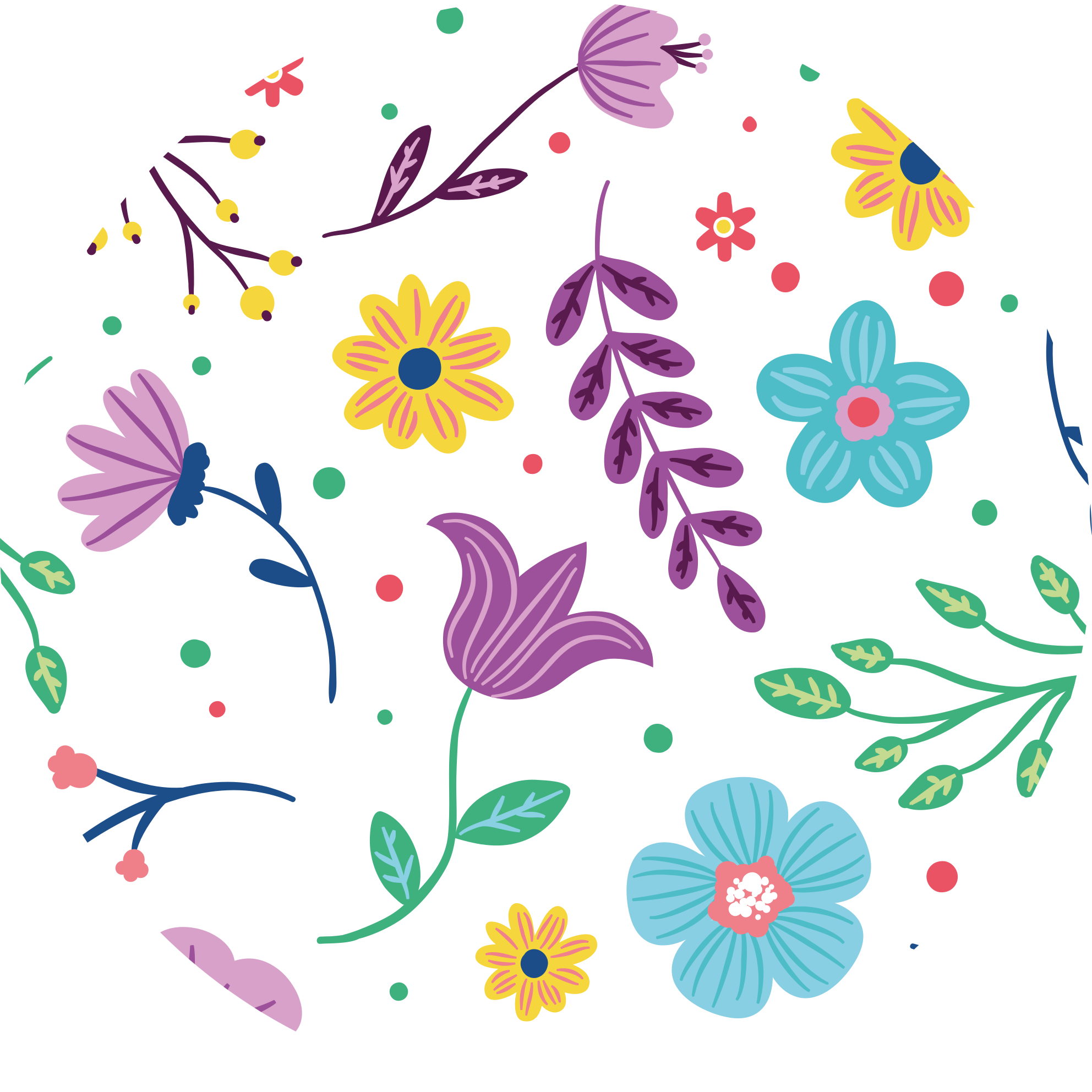 Tapis vinyle fleurs et plantes inspiration florale vivante - TenStickers