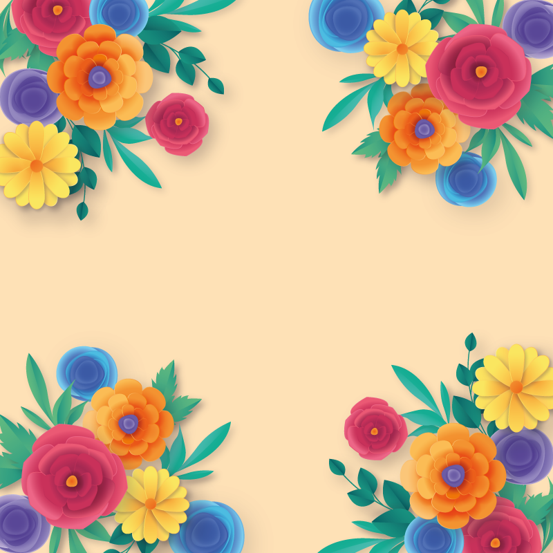Tapis vinyle fleurs et plantes floraison vive - TenStickers