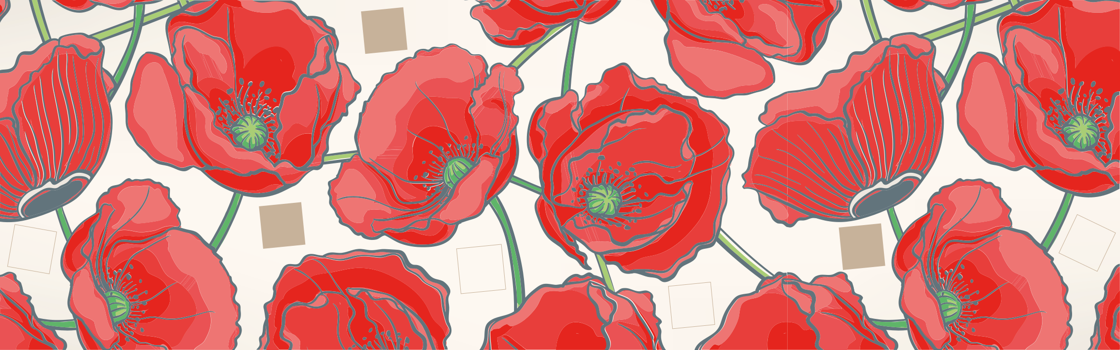 Tapis vinyle fleurs et plantes Élégance de fleurs rouges - TenStickers