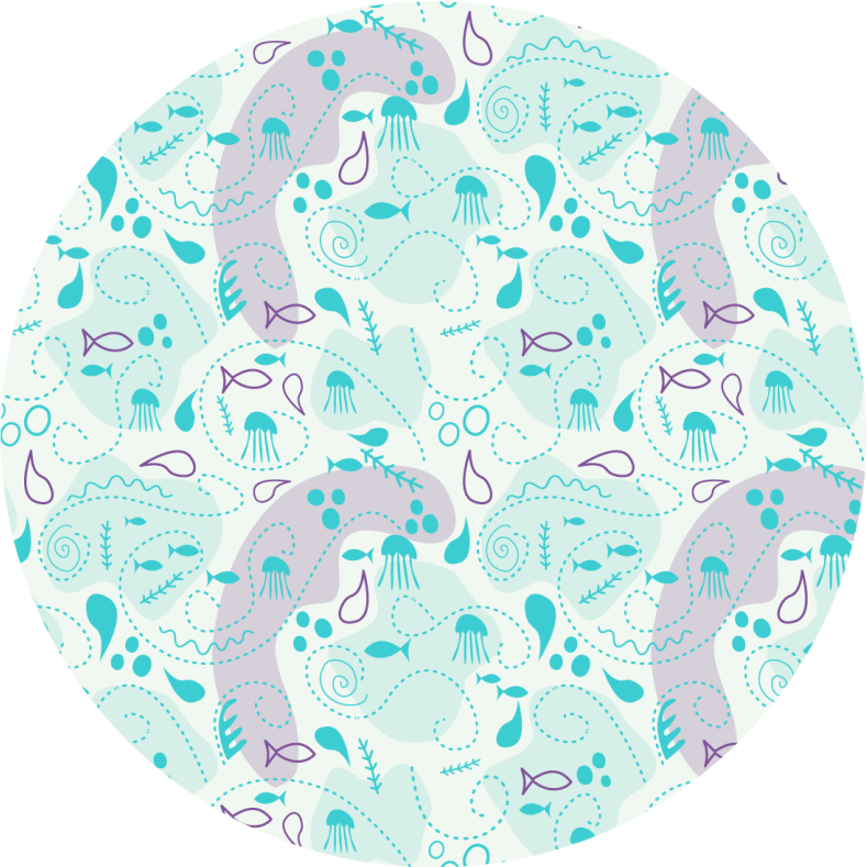 Tapis vinyle moderne Poisson violet et bleu - TenStickers